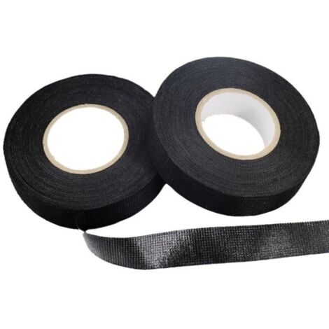 KZQ 2 rotoli di nastro per mazos de cavi, cinta de tela para mazos de cavi, cinta de tela automotriz de 9 mm x 15 m, nero