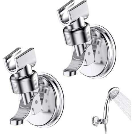 KZQ 2 soportes de ducha con ventosa, rotación de 360°, extraíbles y ajustables, aptos para baños de hotel, sin necesidad de taladrar (plateados).