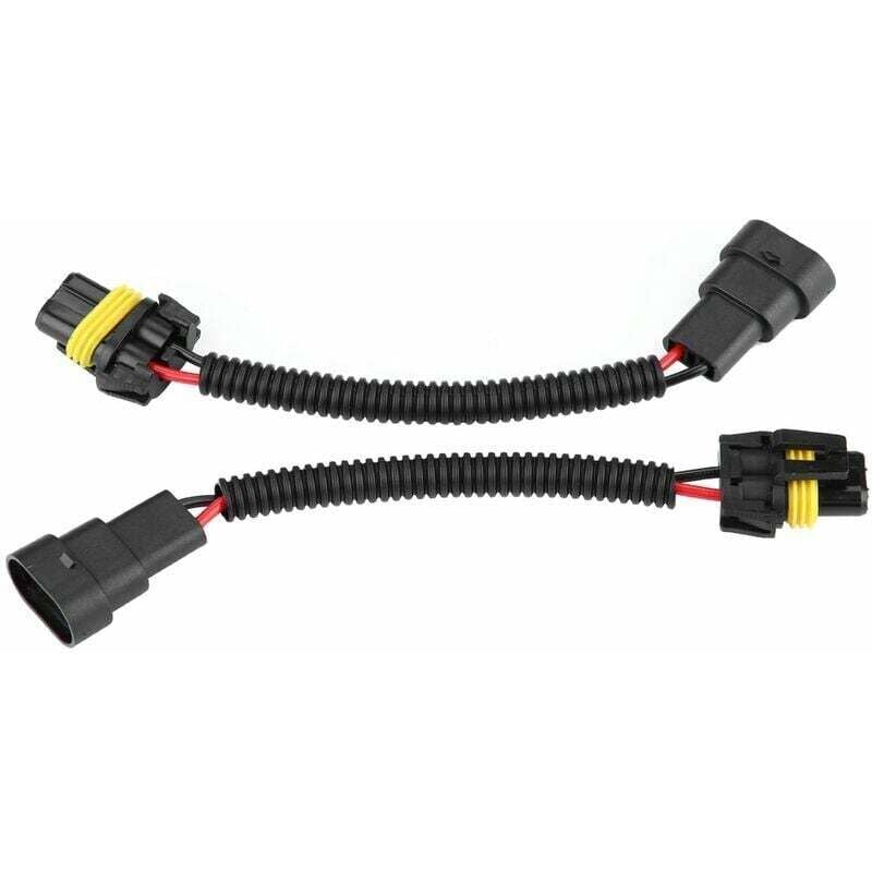 Image of KZQ 2 Stück 9005/9006 Nebelscheinwerfer-Verlängerungskabelbaum-Steckdosen-Stecker-Adapter