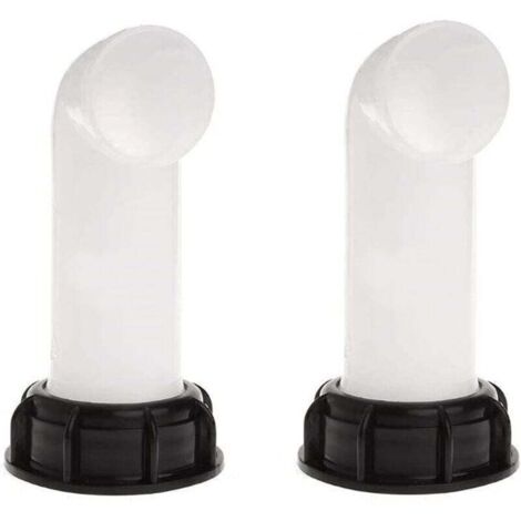 KZQ 2 válvulas de boquilla para tanque de agua, adaptador para tanque IBC de 60 mm, para tanque IBC sin tanque (blanco)