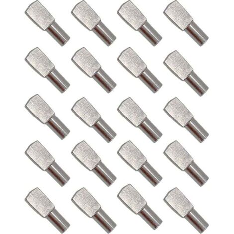 KZQ 20 clavijas de soporte para estantes, pasadores de metal niquelado para gabinetes, accesorios de escritorio, 5 mm x 19 mm