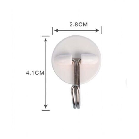 KZQ 20 ganchos redondos de plástico para techo, pequeños ganchos autoadhesivos para colgar en la pared, blancos, sin costuras, de acero inoxidable, impermeables y resistentes al aceite para utensi