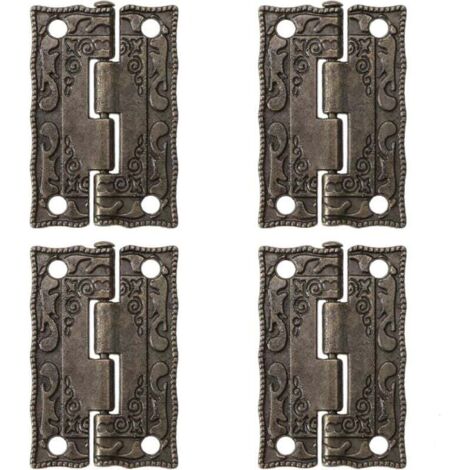 KZQ 20 minibisagras de bronce antiguo retro para cajas de madera, armarios y joyeros.