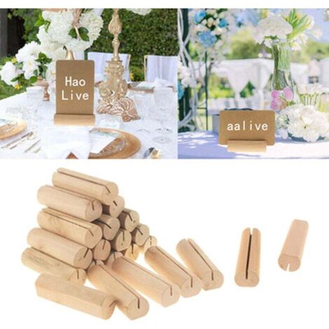 KZQ 20 portafotos de madera natural, tarjeteros, portafotos de madera, tarjeteros de madera, para bodas, banquetes, fiestas y decoración.