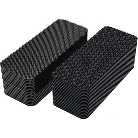 KZQ 20 tiras adhesivas antiarañazos (10 pares), reutilizables, de doble cara, 1,6 x 10 cm, color negro