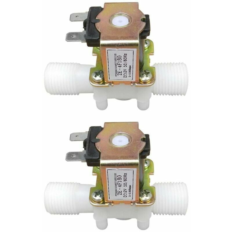 2x 12v 1/2inch electrovanne electrique en plastique magnetique eau air normalement ferme - KZQ