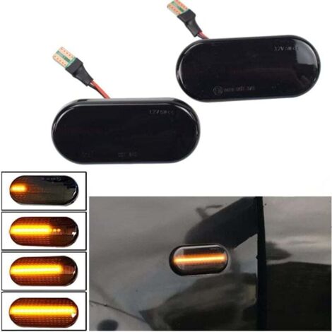 KZQ 2x Luces LED de conducción diurna Intermitentes laterales dinámicos Ámbar Compatible con SEAT Ibiza 6L Córdoba Toledo León Compatible con Ford C-Max Fiesta Focus MK2 Fusion Galaxy