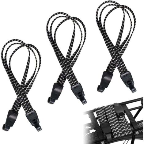 KZQ 3 cuerdas elásticas con ganchos, 3 en 1, para equipaje de motocicleta, retráctiles, para bicicleta, casco de motocicleta, carrito de equipaje, remolque de carga, 62-130 cm.