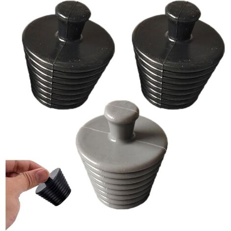 KZQ 3 tappi per vasca in silicone, tappi universali per vasca da bagno per lavello da cucina e bagno (nero e grigio)