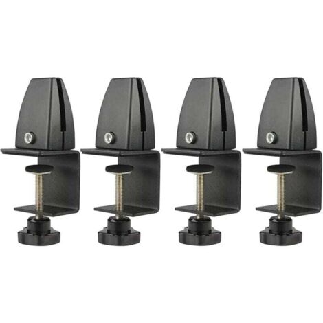 KZQ 4 abrazaderas ajustables de aleación de aluminio para vidrio, abrazadera de plexiglás para mesa, soporte divisor de pantalla para oficinas, bibliotecas, aulas y centros de exámenes.