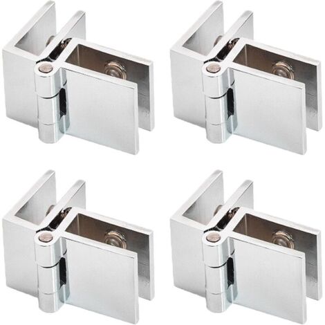 KZQ 4 clip per porte in vetro, morsetti per cerniere in vetro, cerniere in lega di zinco, con viti, per porte in vetro e vetrine (5-8 mm)