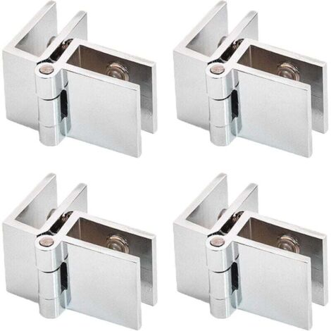 KZQ 4 clips para puertas de vidrio, abrazaderas para bisagras de vidrio, bisagras de aleación de zinc, con tornillos, para puertas de vidrio y vitrinas (5-8 mm)