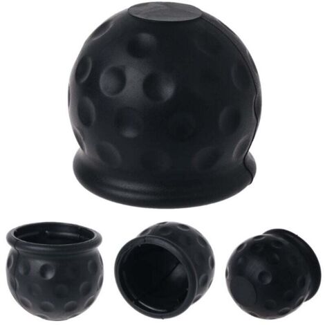 KZQ 4 cubiertas de bola de remolque de 50 mm, de goma negra, tapa protectora de bola de enganche de remolque, tapa protectora de bola de remolque (goma)