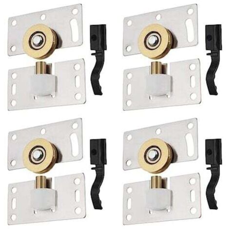 KZQ 4 juegos de rodillos de acero inoxidable para puertas corredizas, ruedas de riel deslizante, herrajes para puertas corredizas para armarios, gabinetes, ventanas y muebles.