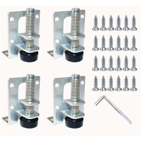 KZQ - 4 patas niveladoras para muebles resistentes M10, ajustables, para mesas, estantes, armarios y encimeras, con tuercas de seguridad.