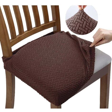KZQ 4 pezzi coprisedie elasticizzati in jacquard stampato, coprisedie rimovibili e lavabili per sala da pranzo, cucina, ufficio, hotel
