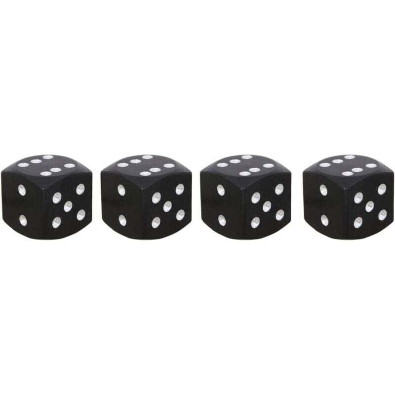Image of 4 pezzi tappi valvola ruota auto in lega di alluminio nero stile dado - KZQ