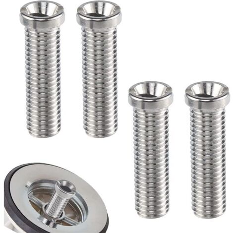 KZQ 4 pezzi Viti per cestello lavello in acciaio inox 30 mm M12 Viti per scarico lavello in acciaio Viti per cestello lavello per tappo filtro lavello - Argento