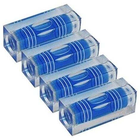 KZQ 4 piezas mini nivel de burbuja con tres líneas, alta precisión, 40 x 15 x 15 mm, azul