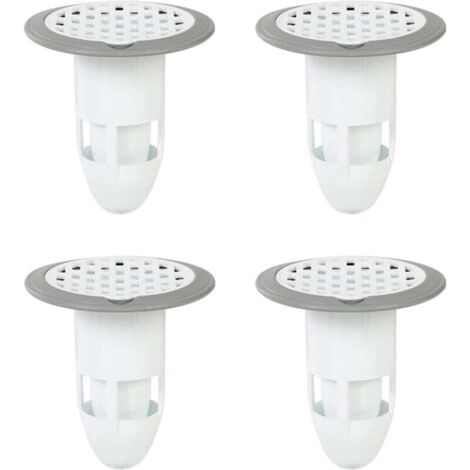 KZQ 4 tapones de drenaje para ducha, conectores antiolor, de goma, aptos para baño, cocina, inodoro, cuarto de lavado y hotel (gris)