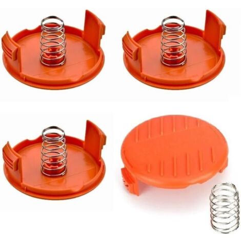 KZQ 4 tappi per rocchetto + 4 molle di ricambio compatibili con decespugliatori Black & Decker RC-100-P