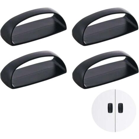 KZQ 4 tiradores autoadhesivos para puertas correderas, armarios, ventanas, cajones, armarios, refrigeradores y otros muebles (negros)