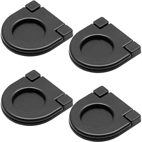 KZQ 4 tiradores invisibles de 36 mm para puertas de cajones de armarios de cocina, con tornillos, herrajes horizontales para cajones (negros)