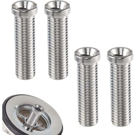 KZQ - 4 tornillos para cesta de fregadero (acero inoxidable, 30 mm, M12), color plateado