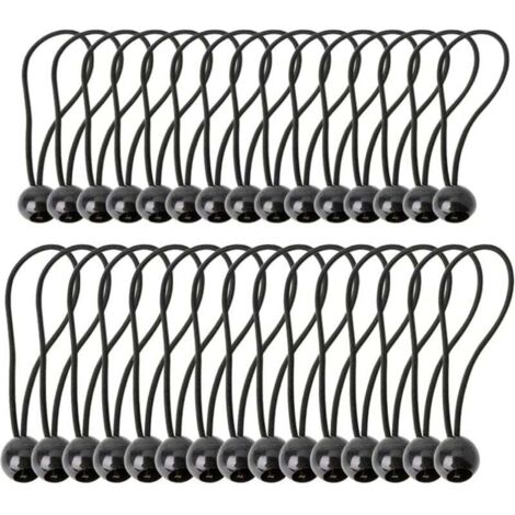KZQ - 40 correas de amarre con bolas para lonas, bandas elásticas ajustables para tiendas de campaña, camping, artículos del hogar, toldos y banderas.