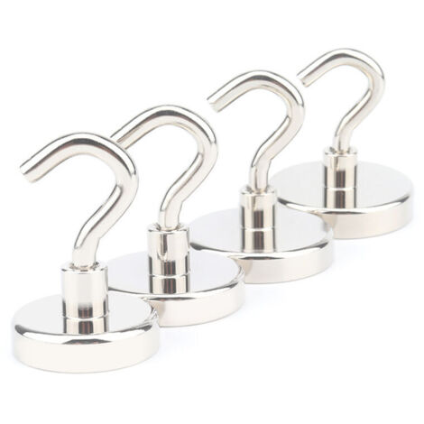 KZQ 4er-Pack robuste Wandhaken aus Aluminium für Badezimmer, selbstklebende Haken ohne Bohren für Küche, Wohnzimmer und Büro (Silber)