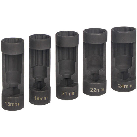 KZQ 5 pezzi 12 punti 1/2 attacco per dado ammortizzatore 18 mm 19 mm 21 mm 22 mm 24 mm strumenti per ammortizzatori