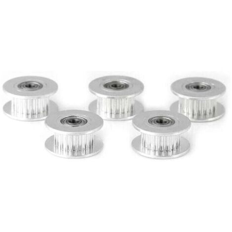 KZQ - 5 piezas de accesorios para impresora 3D, polea de distribución de aluminio 2GT de 5 mm de diámetro interior y 20 dientes