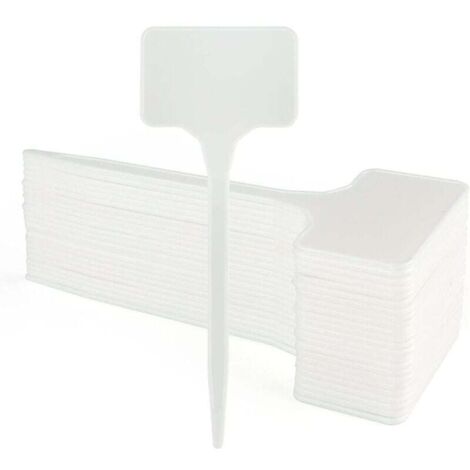 KZQ 50 etiquetas de plástico para plantas de exterior (15 cm), color blanco