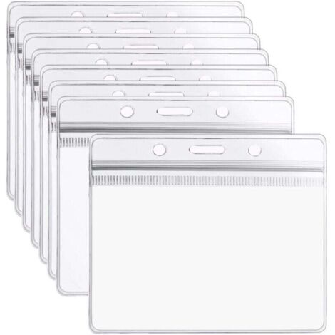 KZQ - 50 etiquetas protectoras transparentes de plástico para porta credencial, para tarjetas de identificación, tarjetas de autobús, tarjetas de estudiante y tarjetas de presentación.
