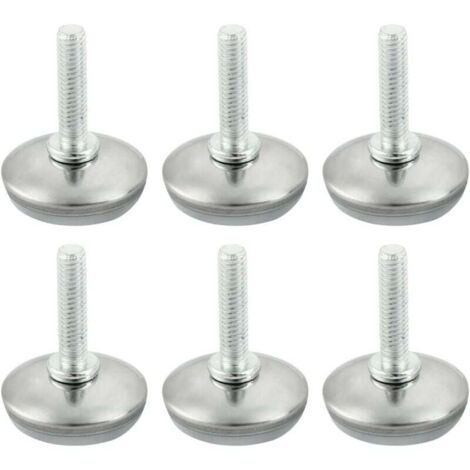 KZQ - 6 almohadillas niveladoras ajustables para patas de muebles, base para patas de mesa y sillas, protector de suelo ajustable M6 x 25 mm