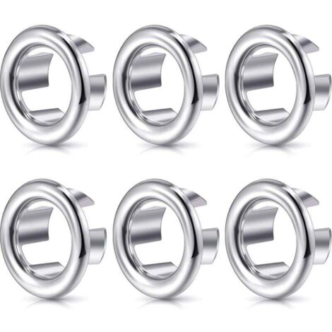 KZQ 6 anillos de desbordamiento de fregadero, decorativos para cocina, baño, lavabo, tapa redonda para desbordamiento, tapón de drenaje, inserto en el orificio.