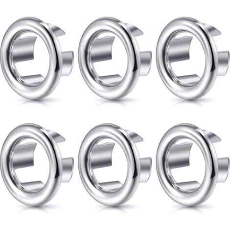 KZQ - 6 anillos de desbordamiento para fregadero, decorativos para cocina, baño, fregadero, tapa redonda para desagüe