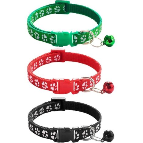 Set Di 2 Collari E Guinzagli Per Cani/Gatti Molain - Regolabili, Con Stampa Zampa, Nero E Marrone - Foto 8