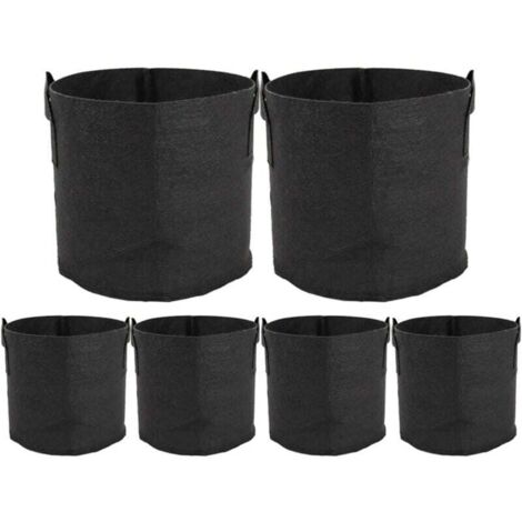 KZQ 6 confezioni di sacchetti per piante in tessuto non tessuto, tessuto di ventilazione, sacchetti per invasatura traspiranti con manici per giardino, casa, 3 galloni