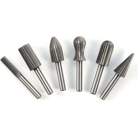 KZQ 6 fresas rotativas para amoladora - Vástago redondo de 6 mm - Herramientas para tallar madera