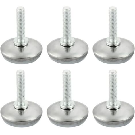 KZQ 6 pezzi Piedini regolabili per mobili Piedini livellatori Base Gamba Tavolo Gamba Sedia Protezione regolabile per pavimento M6 x 25 mm