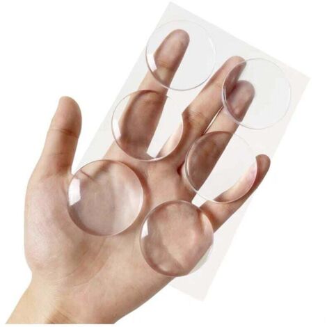 KZQ 6 topes de puerta adhesivos transparentes de silicona elástica, protectores de pared para manijas de puertas de gabinetes, pomos y puertas.