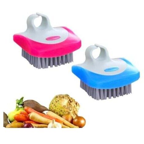 KZQ 6,2 x 3 cm, 2 piezas, cepillo para verduras, cepillo de limpieza de nailon, cepillo para fregar patatas, cepillo de limpieza, cepillo para champiñones, cepillo para lavar platos para lavar verdura