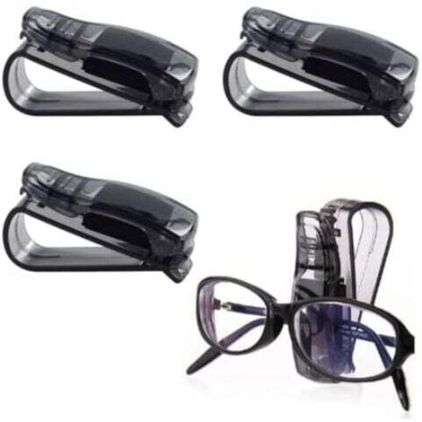 KZQ 6,5 x 3,5 x 2,5 cm, 4 piezas, clip para gafas de coche, accesorios interiores de coche, clip para gafas de sol de coche