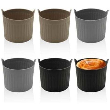 KZQ 6,5 x 6,6 cm, 6 piezas de moldes para muffins, moldes de silicona para pasteles, moldes para freidoras de aire, moldes para huevos de agua, utensilios para hornear para freidoras de aire