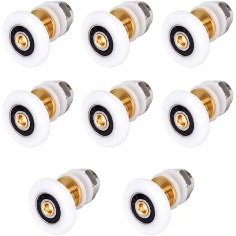 KZQ 8 juegos de ruedas de repuesto para mampara de ducha, poleas/corredores/ruedas de acero inoxidable de 23 mm para puertas corredizas de baño.