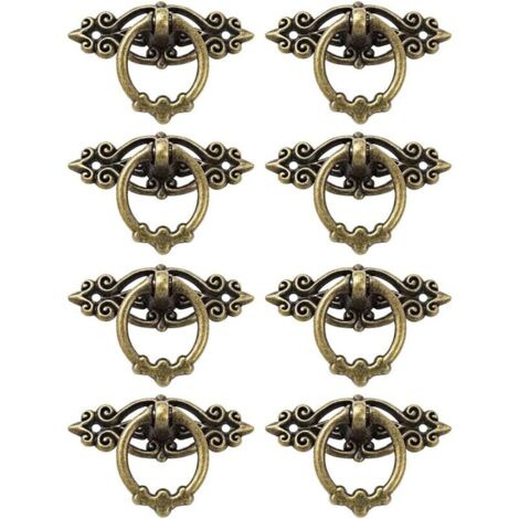 KZQ 8 pezzi maniglie per mobili, pomelli per armadietti, maniglie vintage, maniglie decorative per mobili antichi, adatte per porte, finestre, armadi, cassetti e cucine.