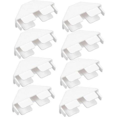 KZQ 8 pezzi tappi per recinzione, accessori per pali di recinzione, tappi per pali di ringhiera, supporti per pali di recinzione, tappi per pali di pavimentazione, PVC bianco, 7,6 x 4 x 2,2 cm