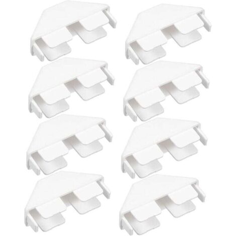 KZQ 8 piezas de tapas para cercas, accesorios para postes de cerca, tapas para postes de barandilla, soportes para postes de cerca, tapas para postes de terraza, PVC blanco, 7,6 x 4 x 2,2 cm