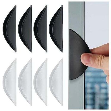 KZQ 8,2 x 3,9 cm, 8 piezas, tiradores de puerta autoadhesivos, tiradores de puerta de balcón autoadhesivos, tiradores de cajón de puerta de patio para uso exterior, sin taladrar para tiradores de mueb